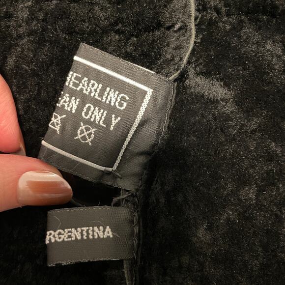 Vintage Elegancia Real Shearling Long Black Overcoat Women's Medium (runs small) - Picture 6 of 9